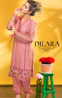 Tea Pink Khaadi Net Dress